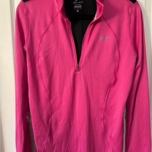 Nike Dri-FIT Black and Pink Running Pullover